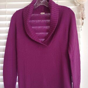 J.Crew Purple Shawl Collar Pullover Sweater Women’s Small Wool Cashmere Blend